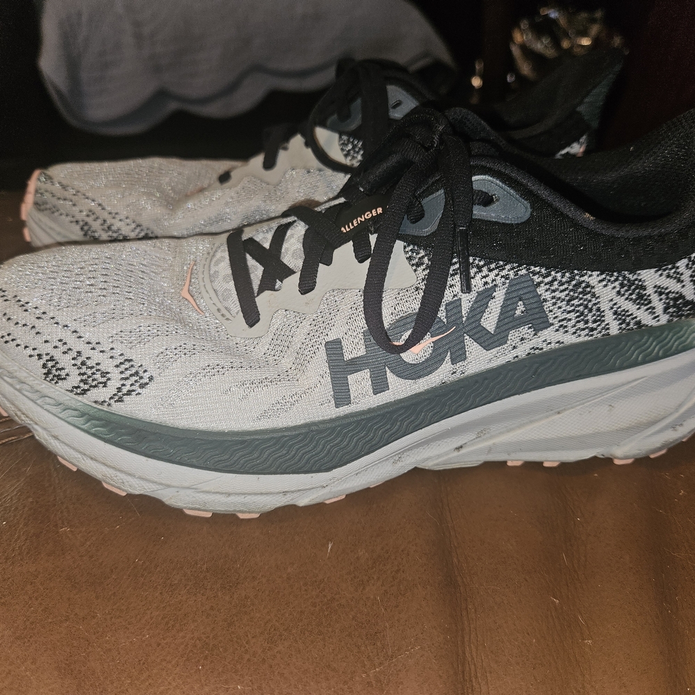 Hoka Gray and Black Sneakers with Cushioned Midsole
